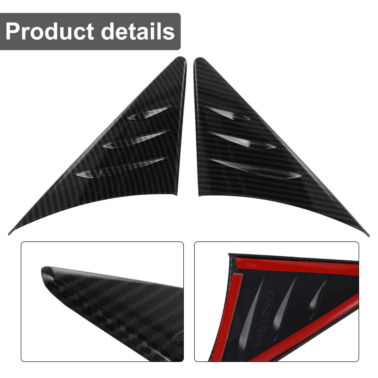 Trim deflettore d'aria ABS in fibra di carbonio per Supra A90 2019-2022, accessori spoiler per riduzione del rumore anti-buffeting, facile da installare, finitura nera