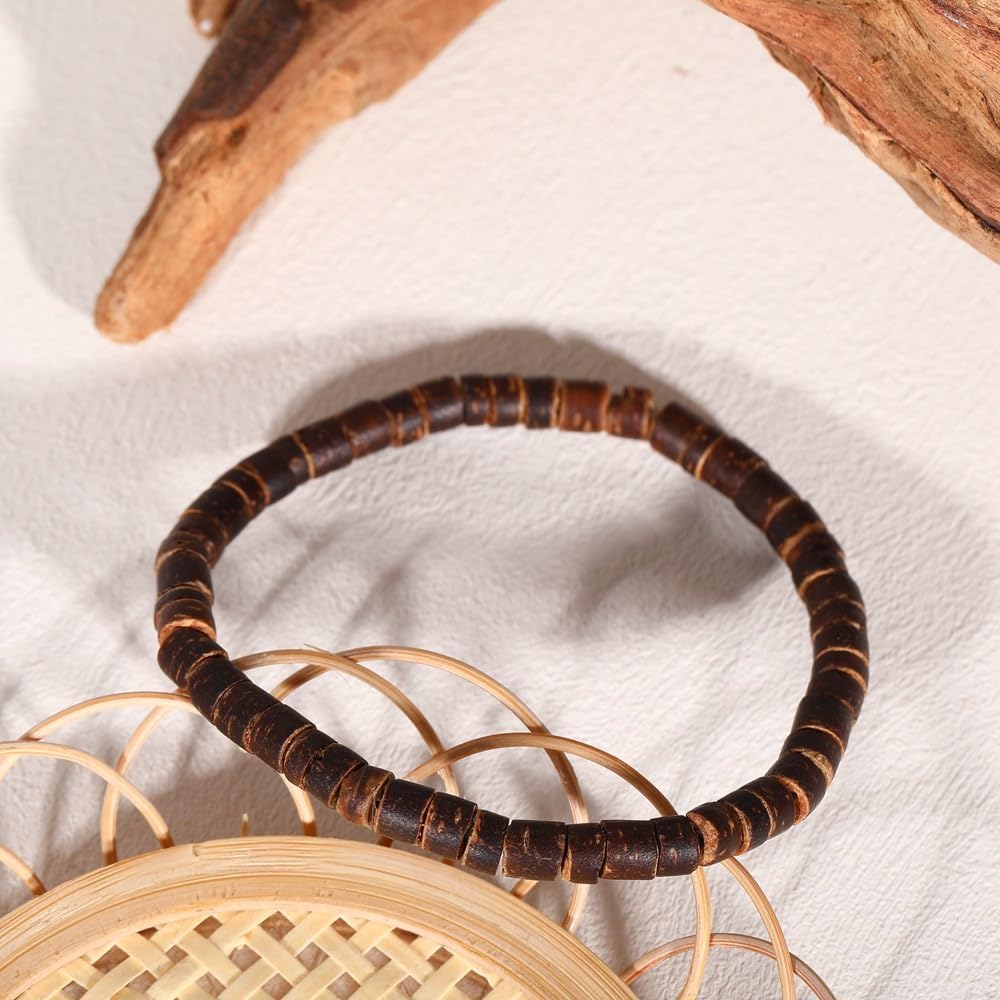 Vintage Stackable Bead Bracelet Set For Men Women Handmade Bohemian Style Multilayer Adjustable Elastic Bead Bracelet Fashion Punk Jewerly Gift