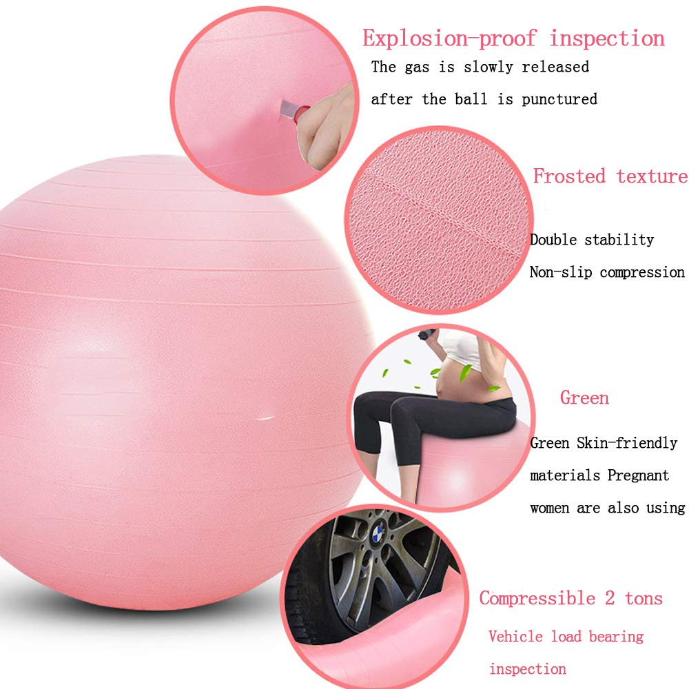 Gymnastikball Pilates, Yogaball 65CM Anti-Burst Gymnastikball Mit Fußpumpe, Swiss Ball - Für Yoga, Pilates, Schwangerschaft/Fitness,Waterblue