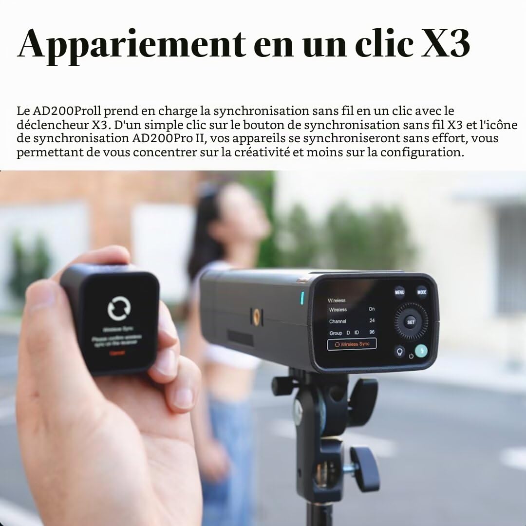 Godox AD200Pro II AD200 Pro II Appareil Photo Flash Flash 200Ws Lampe vidéo LED, TTL 2.4G, HSS 1/8000s, 500 flashs Pleine Puissance, pour la Plupart des appareils Photo (AD200 AD200Pro mis à Niveau)