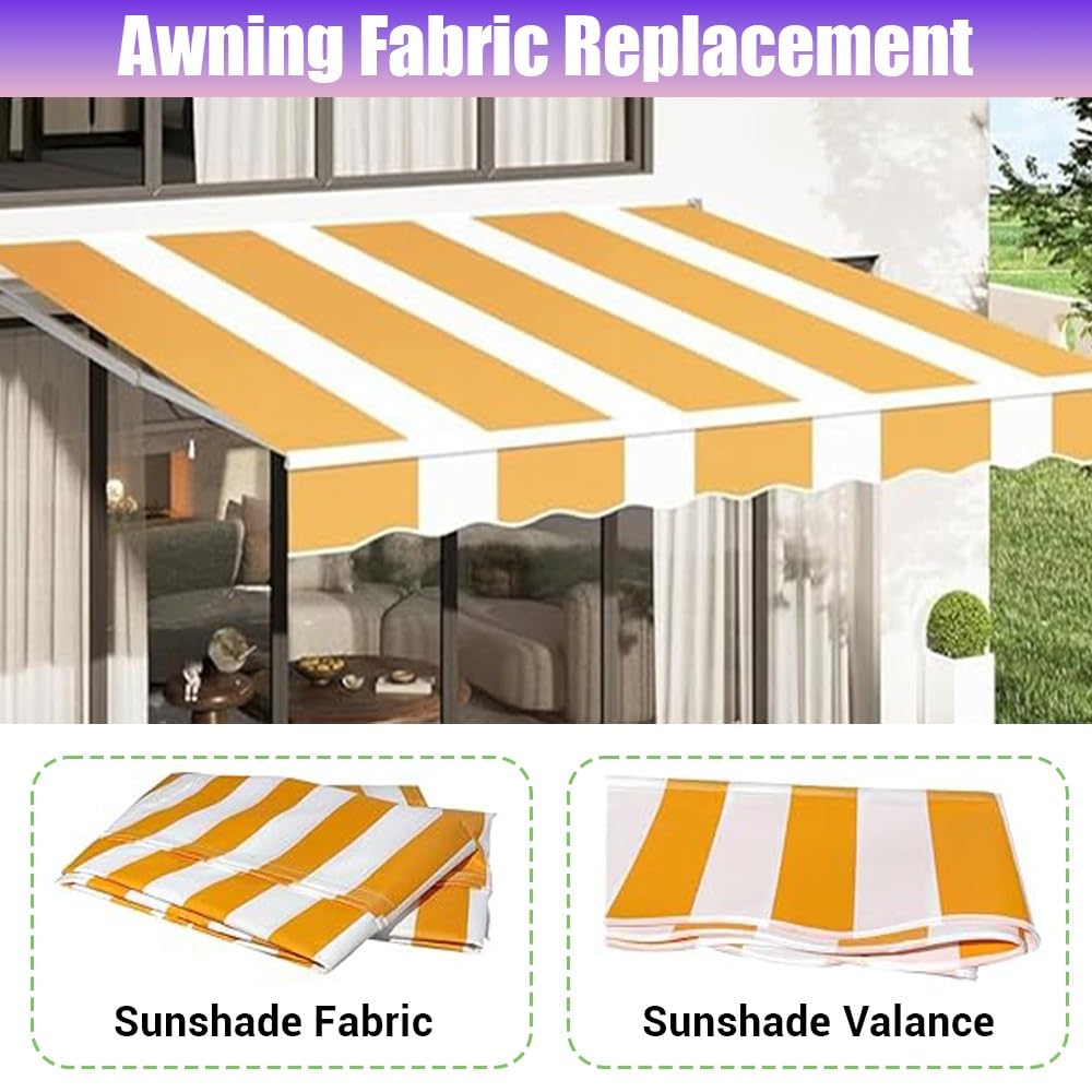 Tissu De Rechange pour Store Banne De Jardin, 3x2m 3.5x2.5m 5x3.0m Toile D'Auvent Rétractable De Remplacement, Couverture De Store Banne Imperméable(Blue,3.5x2.5m/11.5x8ft)