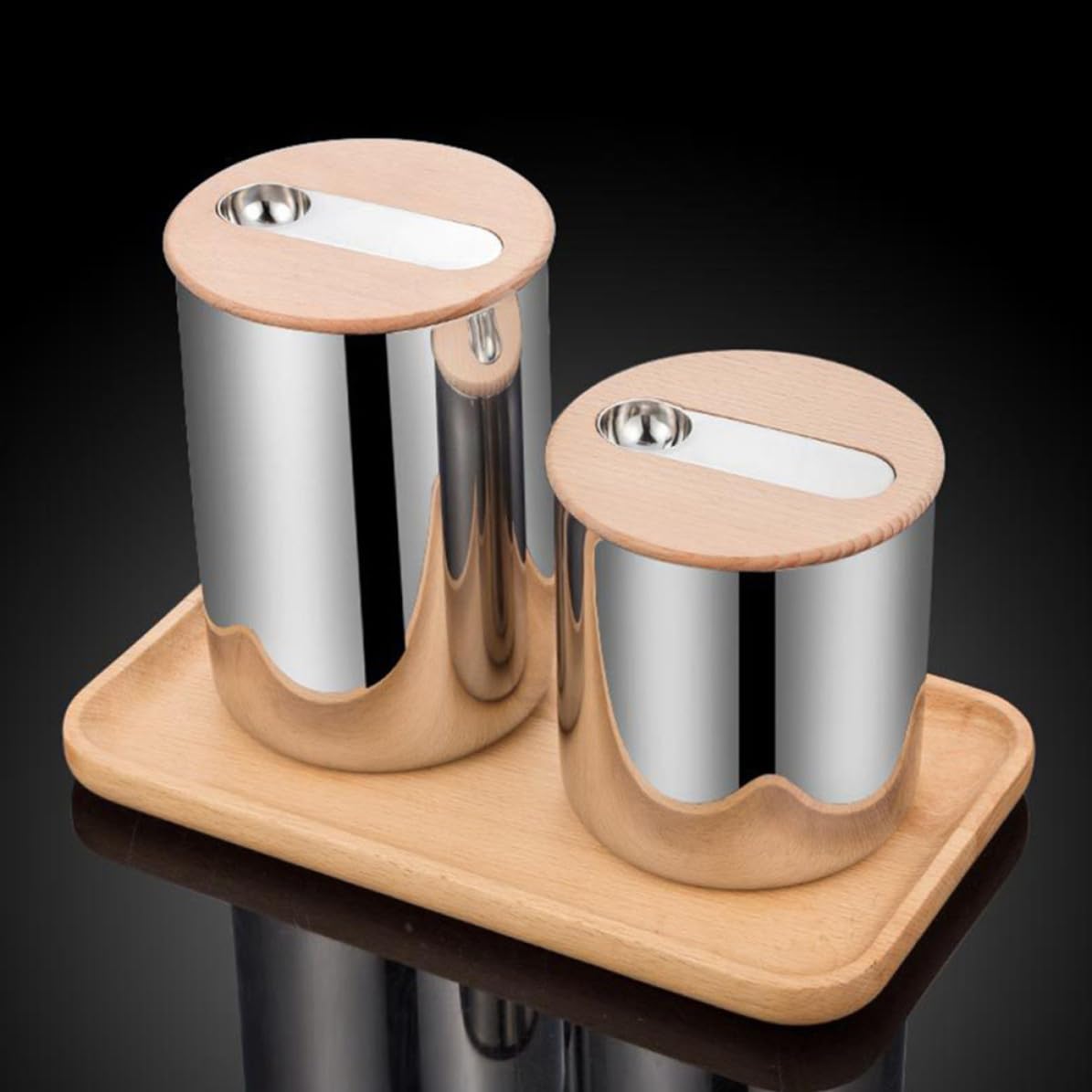 Sosoport Contenedor Hermético de Acero Inoxidable para Almacenar Café y Frutos Secos, Acabado Pulido y Diseño Simple para Almacenamiento Doméstico