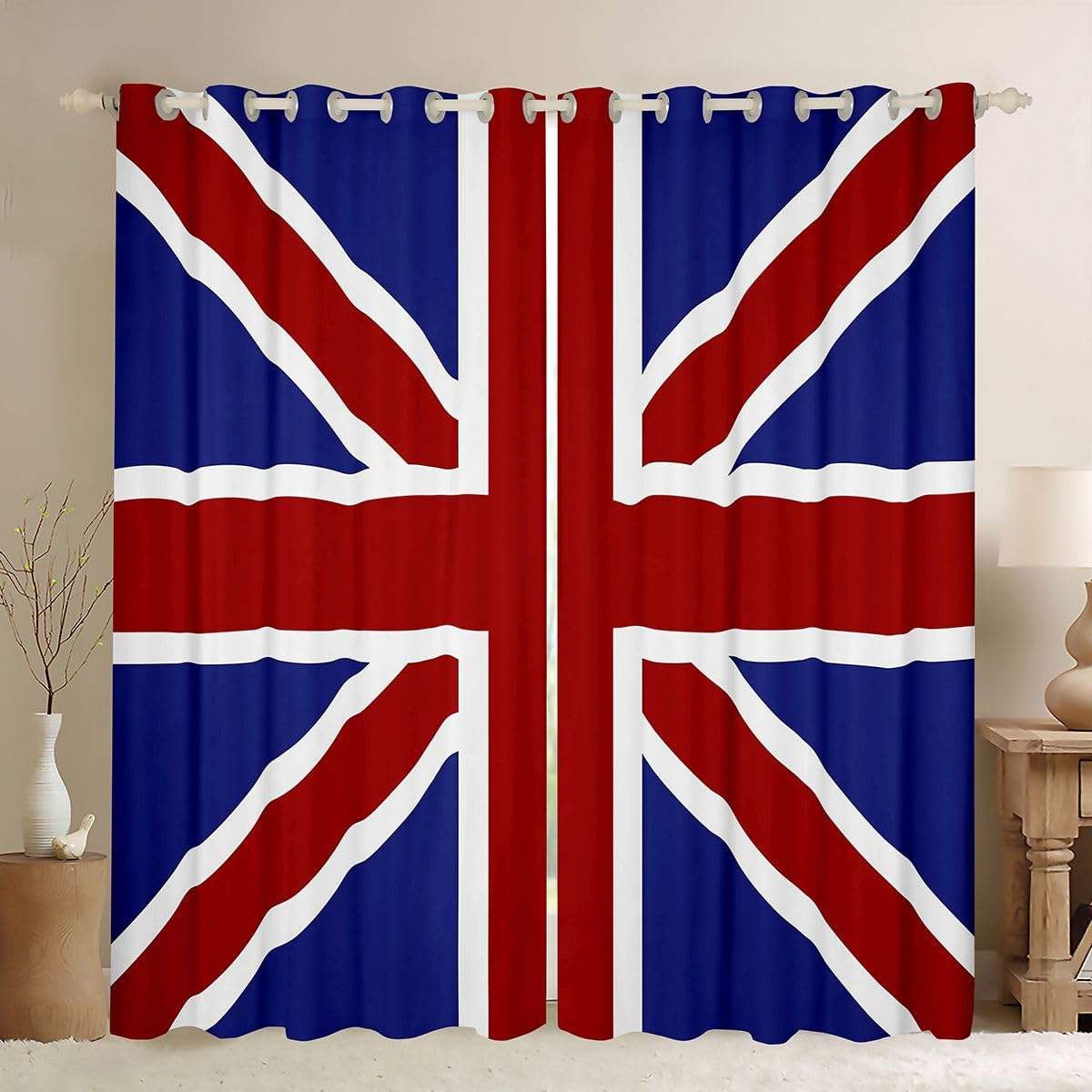Homewish Classic Union Jack Flag Blackout Curtains 46 x 54 for Bedroom — image 1