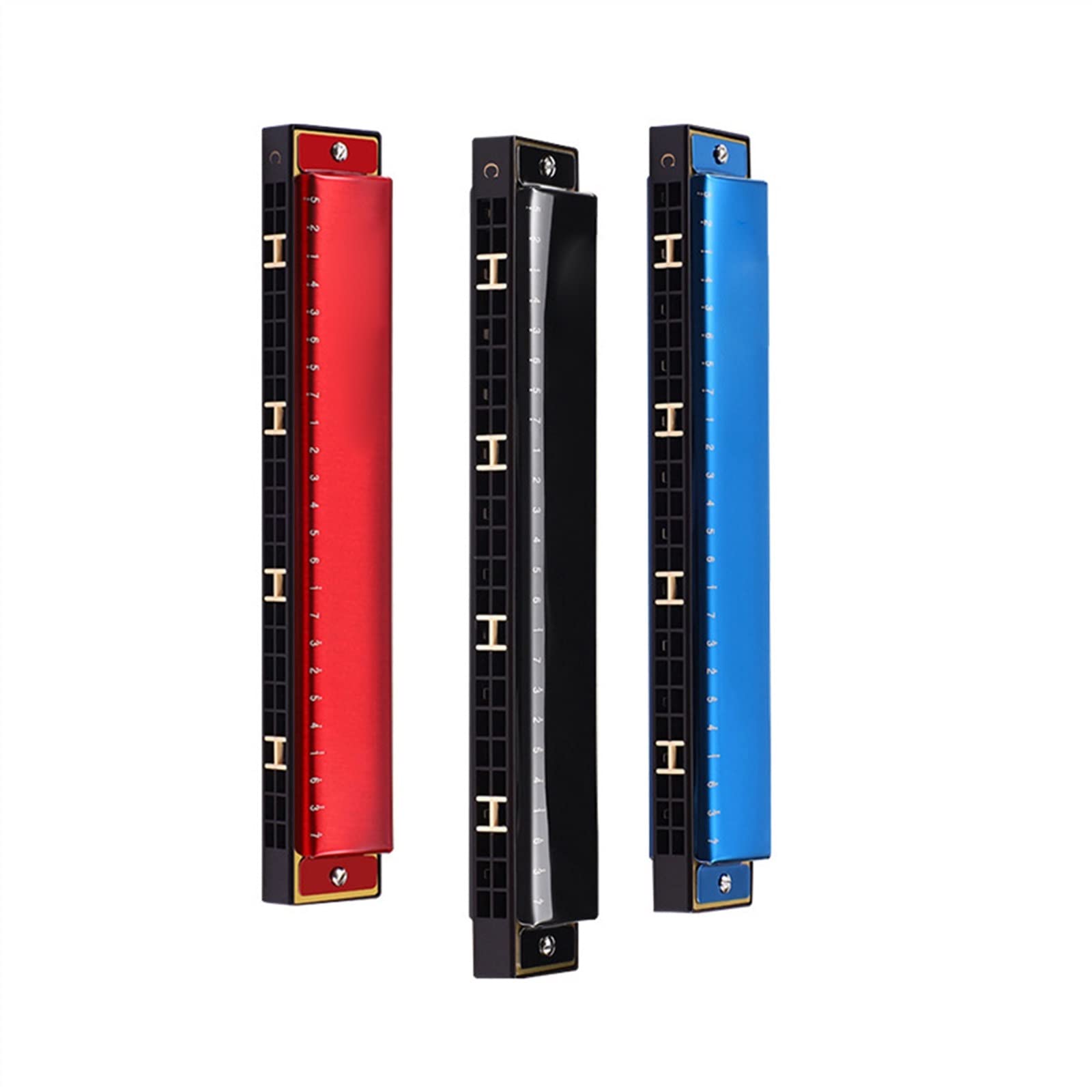 Harmonijka Ustna 24-dołkowa Polifoniczna Harmonijka Z Klawiszem C Dla Początkujących Dzieci Harmonijka Dla Początkujących (Color : 01)
