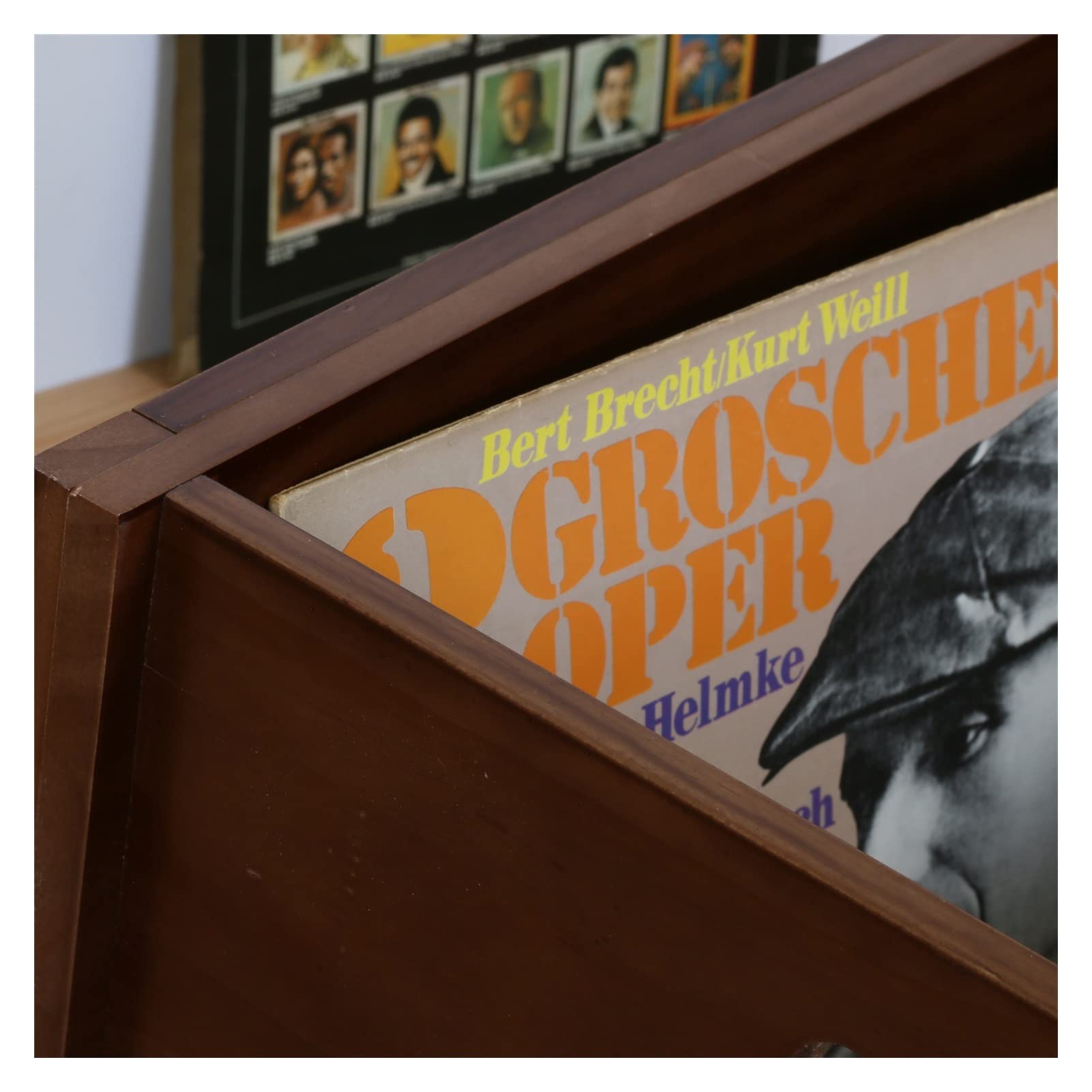 Support de Rangement pour Disques Vinyles Craques de stockage de l'album, caisse d'enregistrement en vinyle, caisse de porte-enregistrement visible multifonctionnelle, idéal for stocker le dossier de