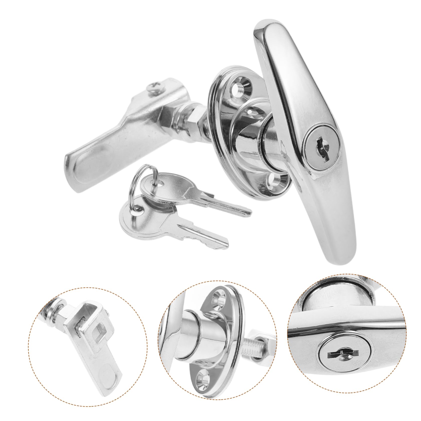 VILLCASE 3 Set Serratura Maniglia Porta Armadio Elettrico Per Cassetto Serrature Dell'armadio Con Chiavi Chiave Serratura Dell'armadio Serratura Da Scrivania Silver Lega Di Zinco