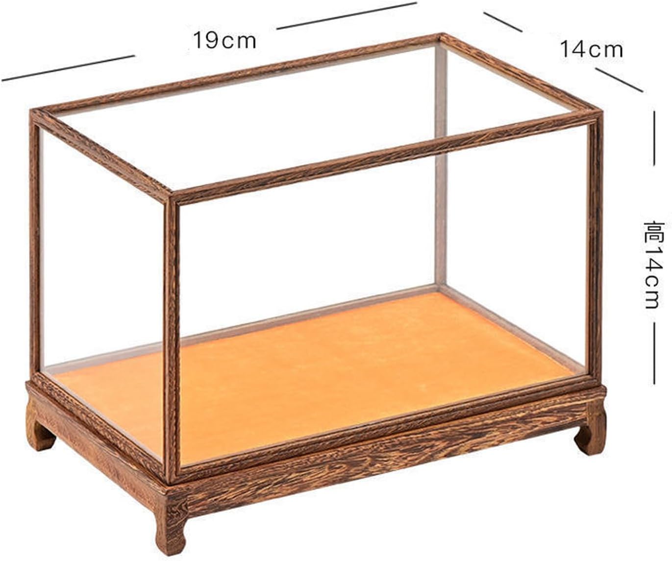 MJKQ9 収納ボックス 卓上展示 木目（ブラウン） 多機能 防塵カバー 立体展示ケース 50*30*30 木彫り装飾 ディスプレイ