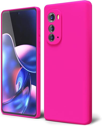 oakxco Funda para teléfono Motorola Edge 2022 con agarre de silicona líquida, color sólido brillante fluorescente, linda funda protectora delgada de