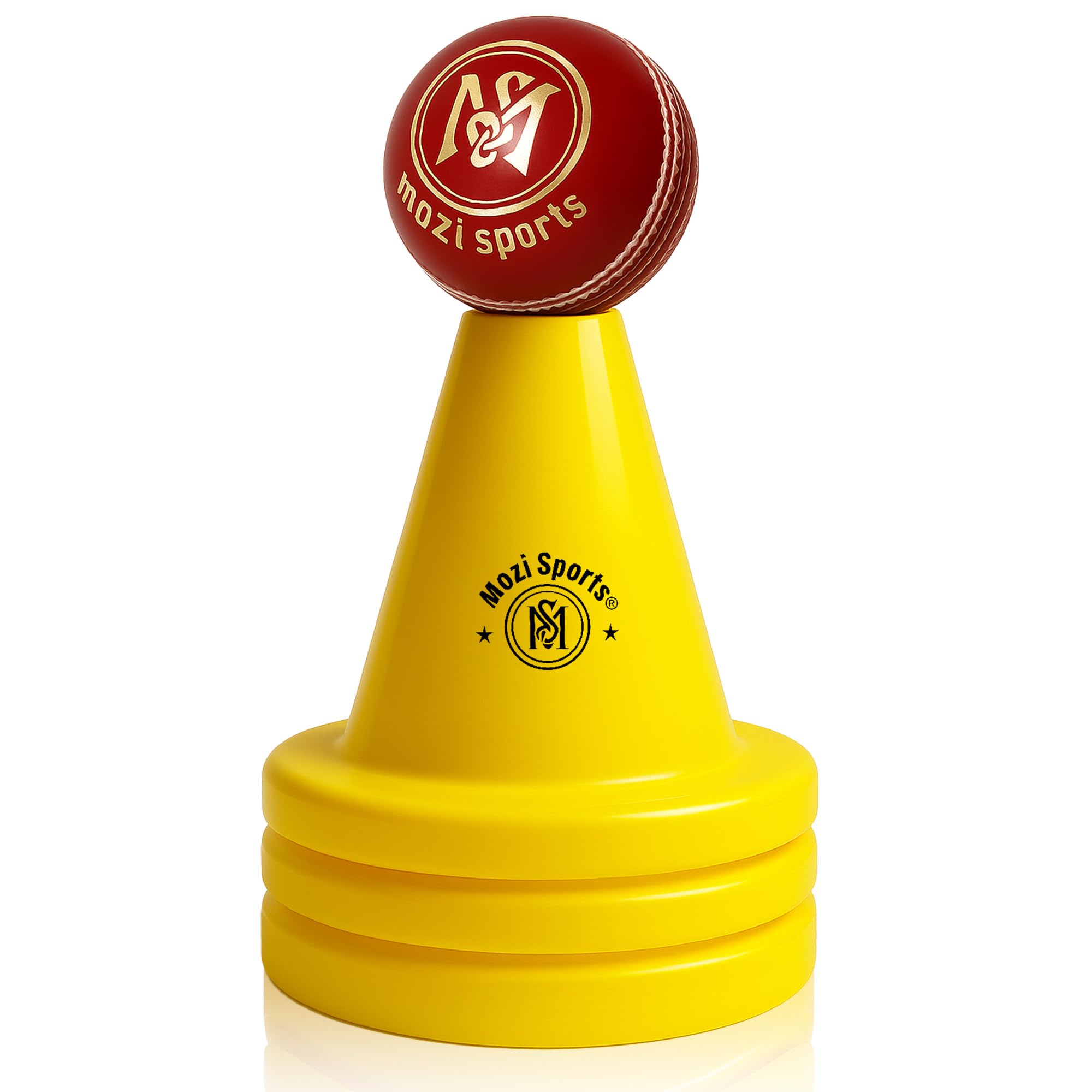 Mozi Sports Cricket Batting Tee – Durable Plastic Practice Stand for Cricket Training & Coaching – Stable Design for Indoor & Outdoor Cricket Accessories (Yellow)