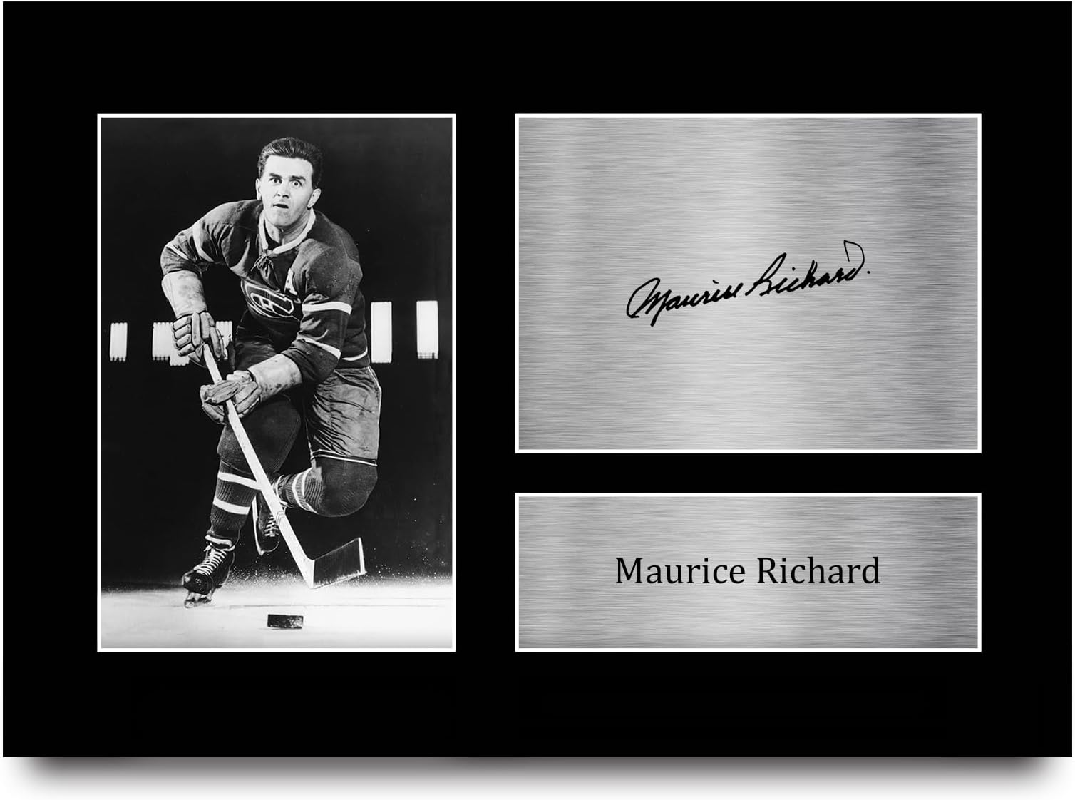 HWC Trading Maurice Richard Montreal Canadiens Gifts Printed Signed Autograph Picture for Ice Hockey Fans - A4
