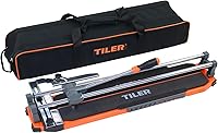 TILER 25 Inch Manual Tile Cutter 8106X - Pro Porcelain Ceramic Cutter w/ Tungsten Carbide Wheel, Free Bag, Removable Scale