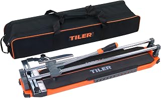 TILER 25 Inch Manual Tile Cutter 8106X - Pro Porcelain Ceramic Cutter w/ Tungsten Carbide Wheel, Free Bag, Removable Scale