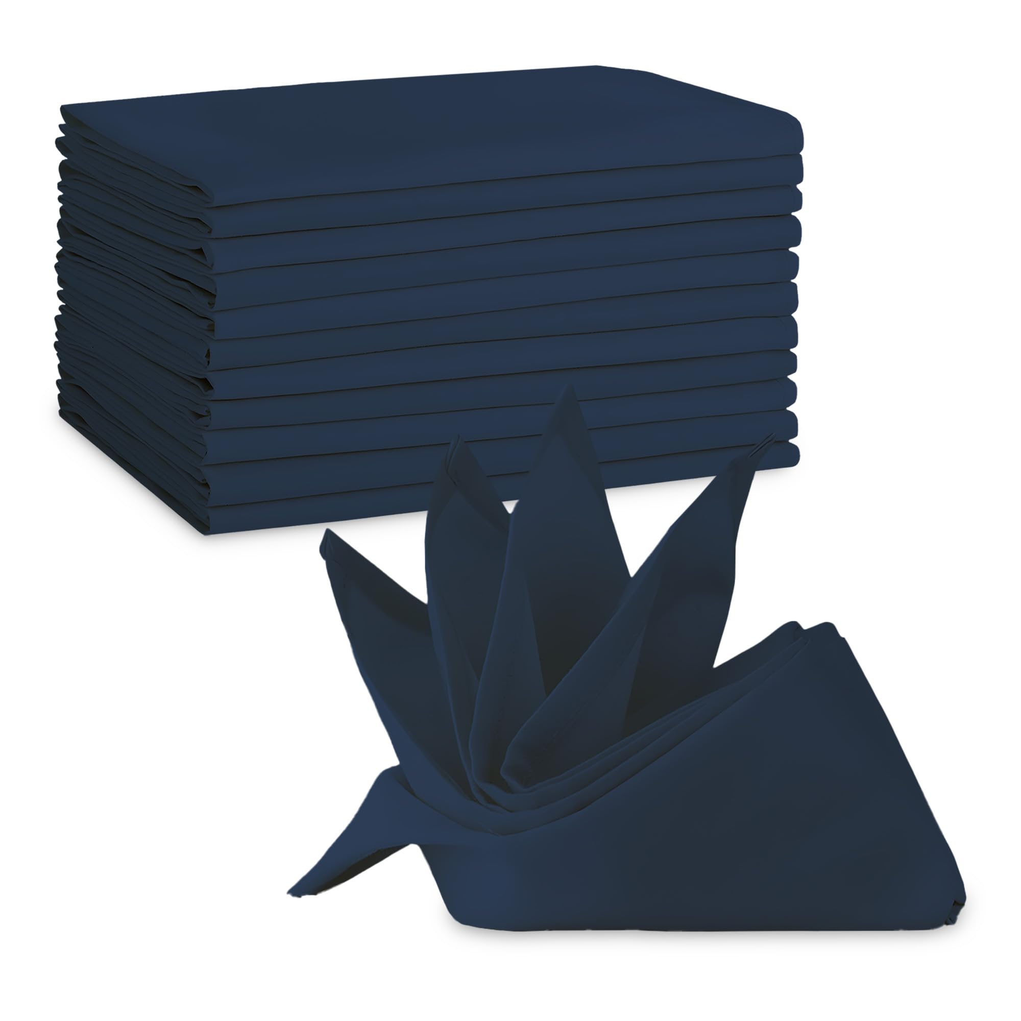 Serviettes de table lavables avec finition élégante en polyester marine