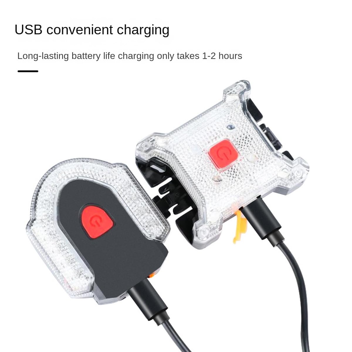 Luz de advertencia de seguridad delantera y trasera para bicicleta, control inalámbrico, luz intermitente para bicicleta, luz trasera recargable por USB