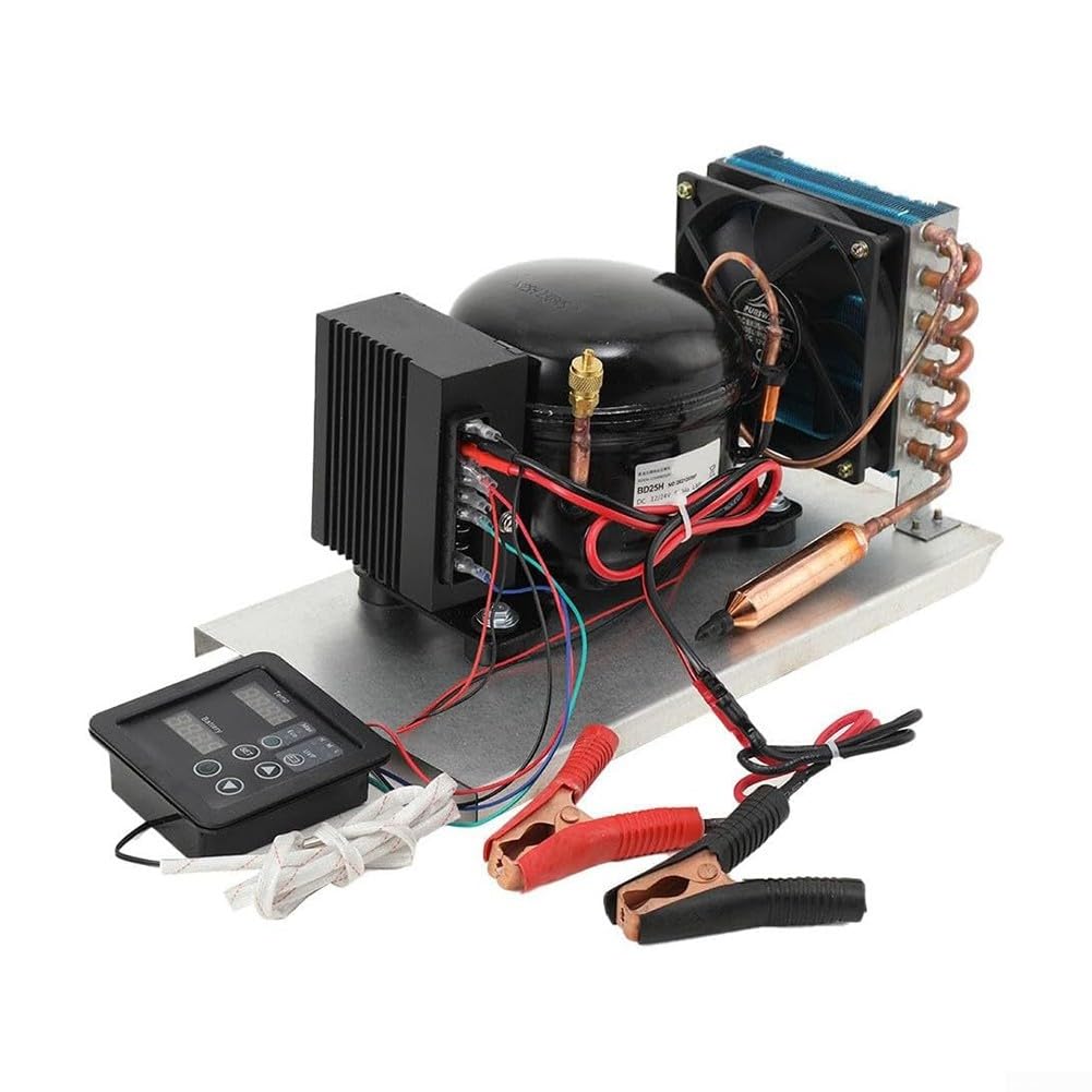 BD25HC Compressore Frigorifero DC | 12-24V con controllo solare della temperatura | Raffreddato ad aria per la refrigerazione automobilistica e nautica | Unità di raffreddamento efficiente