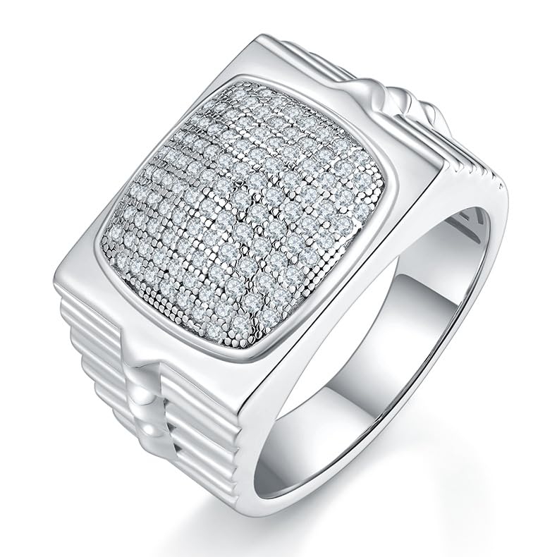 Bague de fiançailles en moissanite VVS1 et argent S925 au brillant éternel