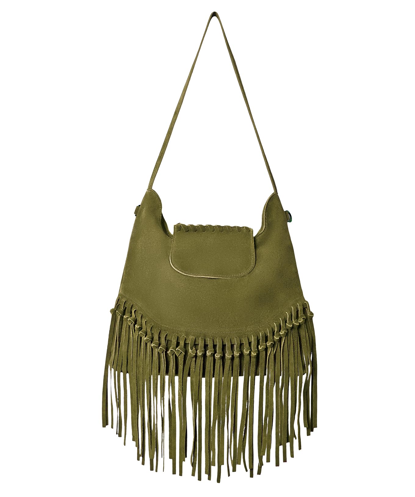 Joe Browns Women's Boho Tassel Suede Bag, Regular, Green, UK One Size