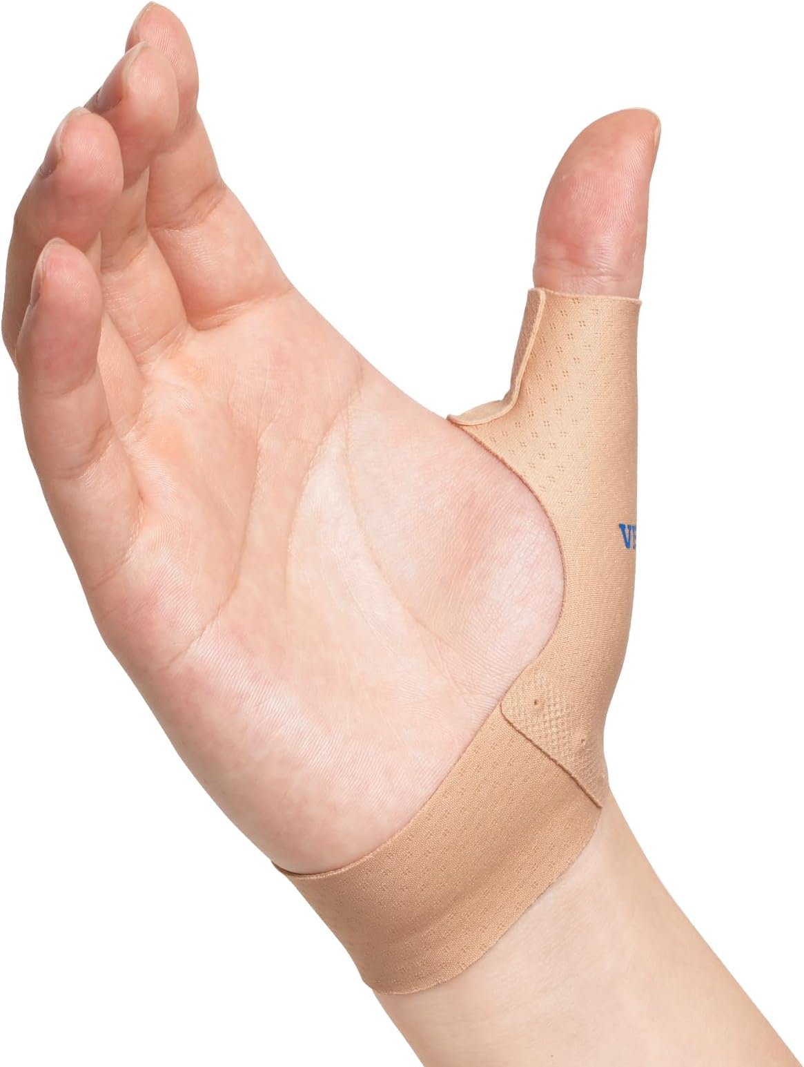 Velpeau Elastic Thumb Support Brace Liner (Pack of 2), Splashproof Thumb Wrist Compression Sleeve for Arthritis Pain, Tendonitis, Sprains, Sports, Fits Left & Right Hands (Khaki, Short Version, M)