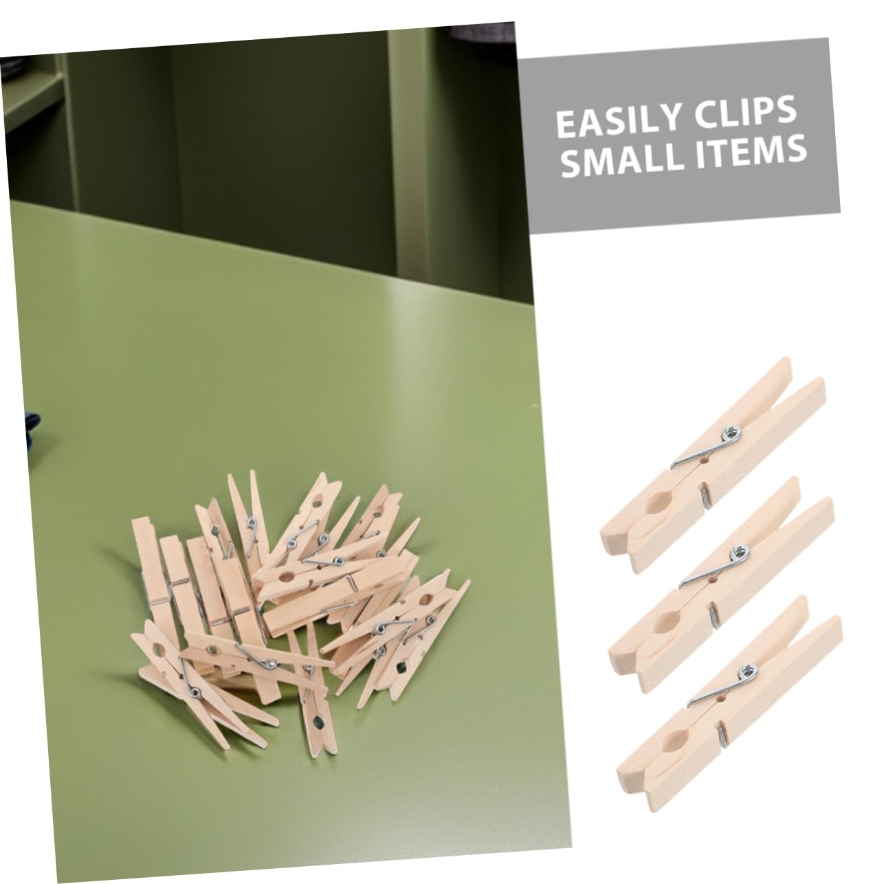 Hohopeti 150pezzi Mollette in Legno Naturale per Asciugatura Antivento, Mini Clip per Biancheria Multifunzionali, Asciugabiancheria Stabile e Pratico