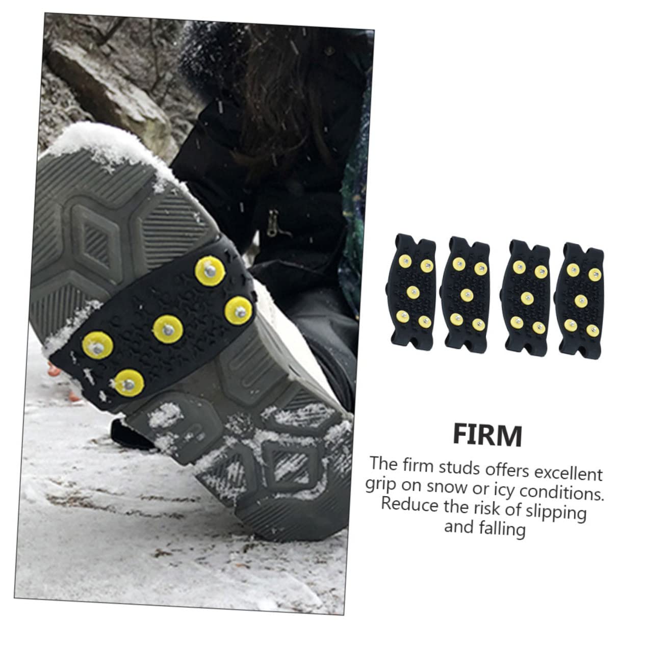 Beaupretty Crampons à Glace pour Chaussures, 2 Paires, Tpe Noir