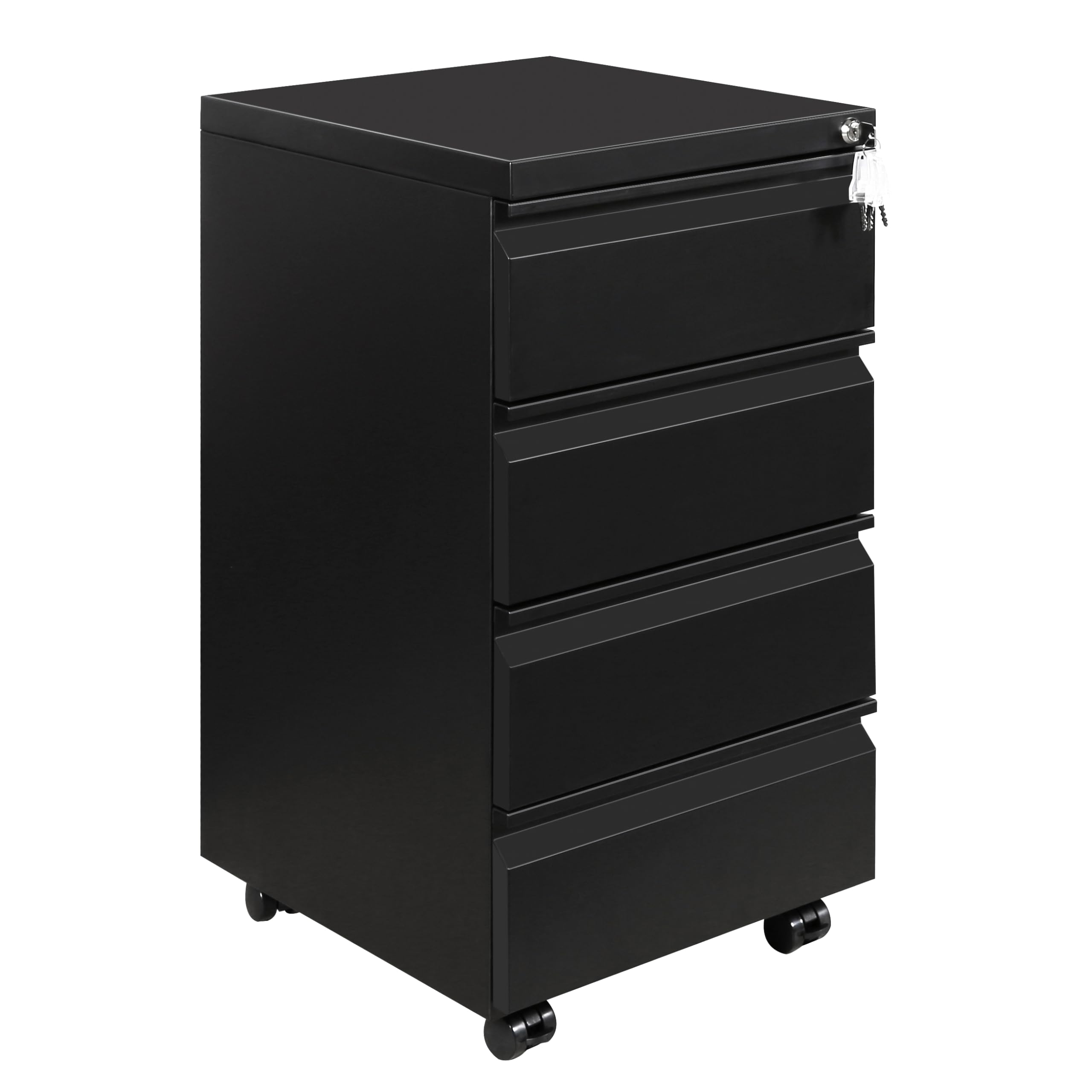 LVSTEEL Mobile Filing Cabinet, Under Desk 4-Drawer Lockable Cabinet with Wheels, Filing Cabinets for Home Office, Pre-Assembled, Black โ image 1