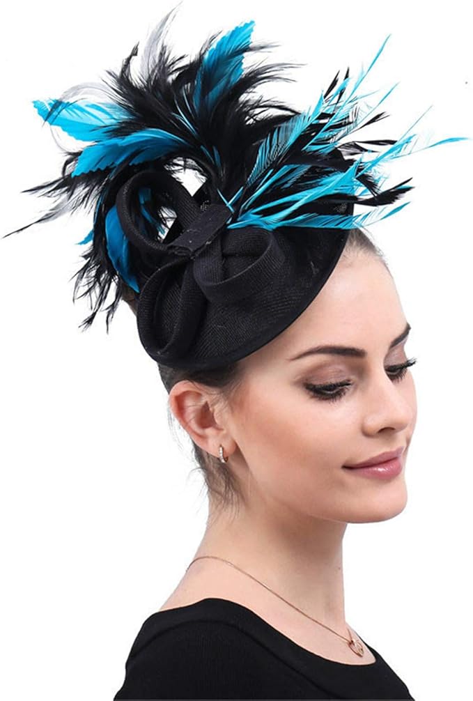 Selene Fascinator Cappelli per donne Tea Party Wedding Fascia per matrimonio  Chiesa Derby Cappelli Race Cappelli Serata Partito Cappello con Clip Blu :  Amazon.it: Abbigliamento