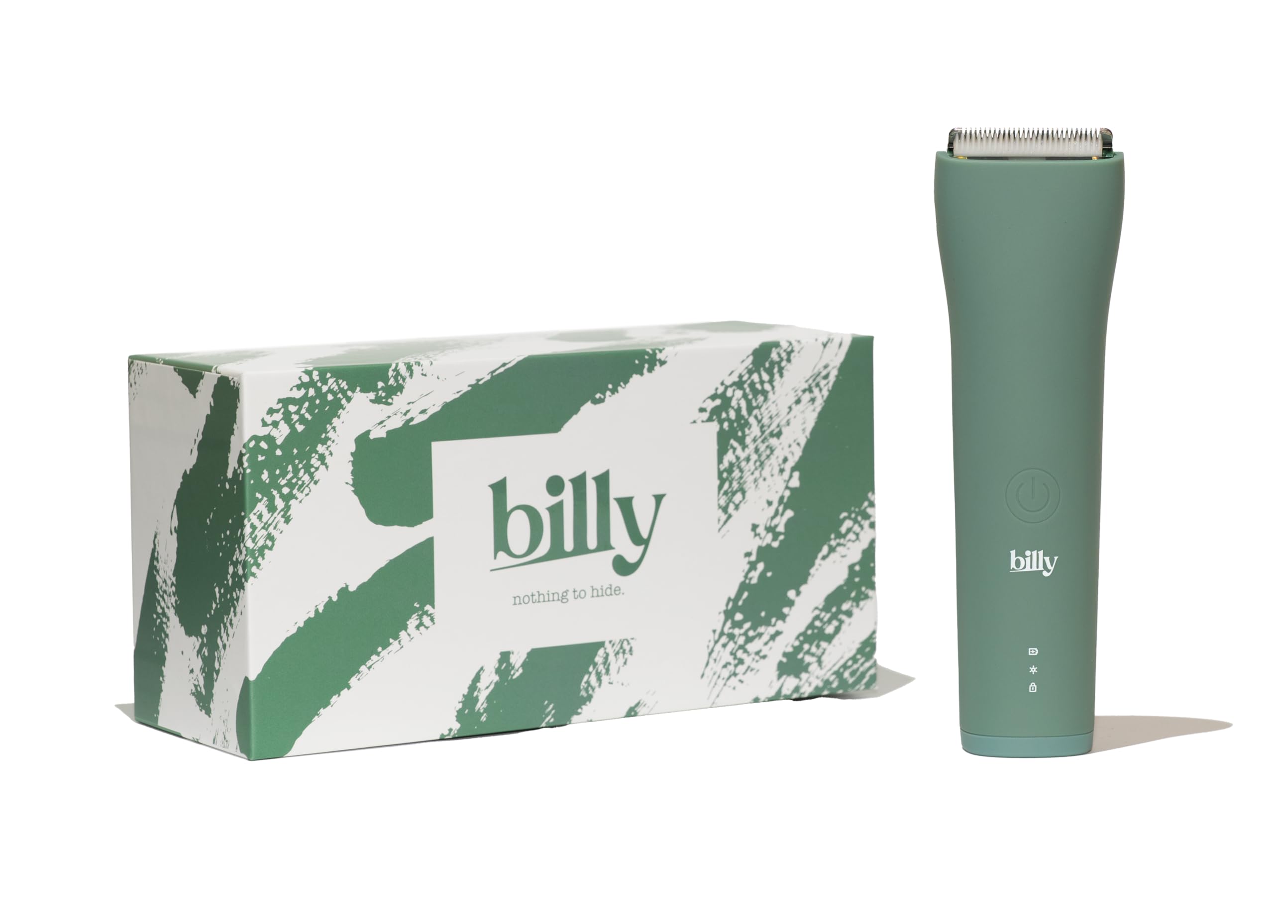 billy - LA tondeuse Intime Anti-Coupure Zones Sensibles et Intimes Homme/Femme - Lame Céramique Anti Coupure - Waterproof - 5 Hauteurs (0,3,6,9,12mm) - LED Intégrée - USB-C - Poils pubiens (Vert)
