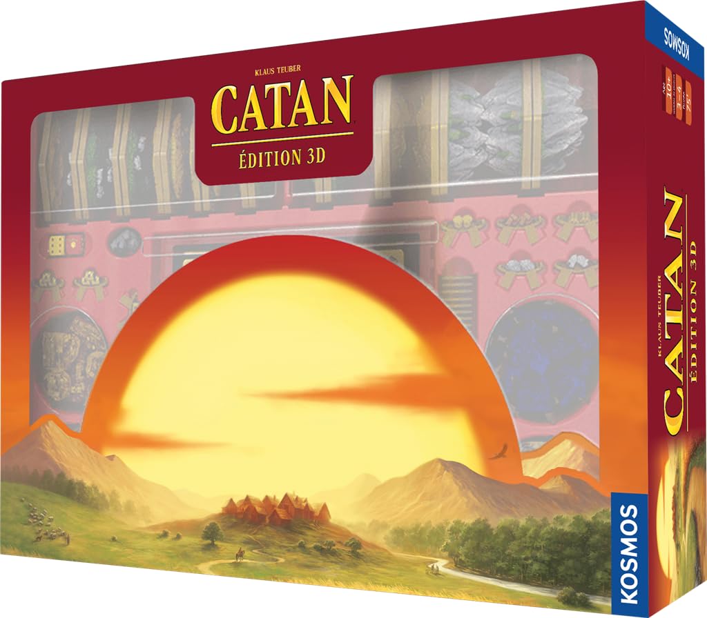 Kosmos – Asmodee – Catan – 3D Deluxe Edition – Gesellschaftsspiele – Strategiespiele – Entwicklungsspiel ab 10 Jahren – 3 bis 4 Spieler – französische Version