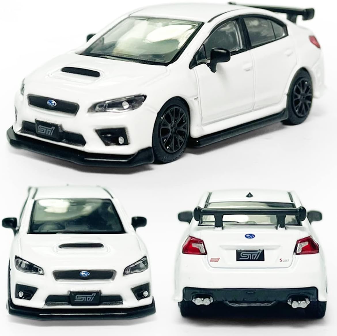 2016 Impreza WRX STI S207 Model Car 1/64 Scale Diecast Toy Cars Racing Sports Sedan Metal Alloy Friction Powered Children’s Die-cast Vehicles, Collection for Men Toys for Boys Kids Gifts, White