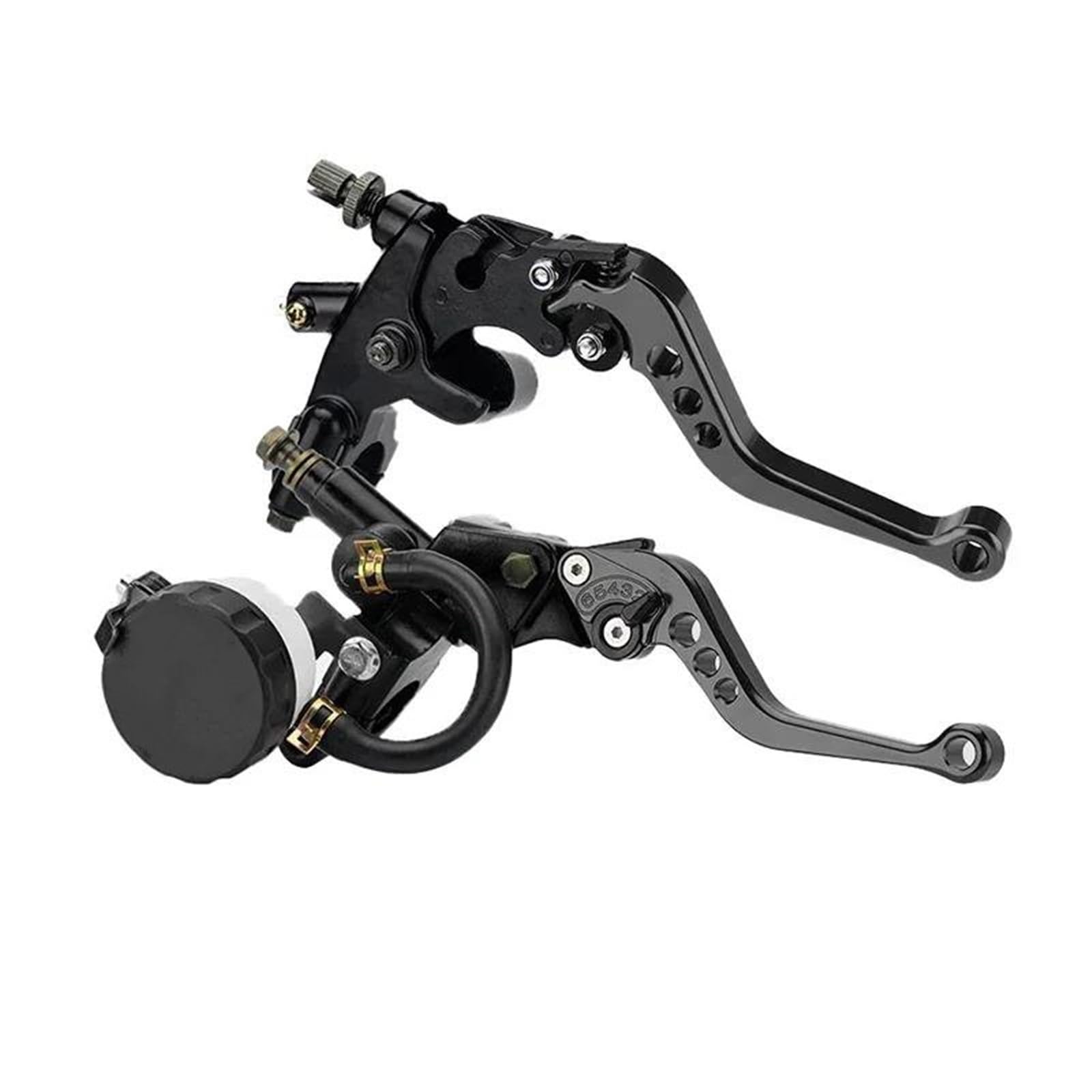 Kit De Leviers De Réservoir De Maître-Cylindre De Frein d'embrayage Réglable Universel pour Moto Guidon 7/8 "22 Mm Frein Main Embrayage Leviers(Titanium Color)