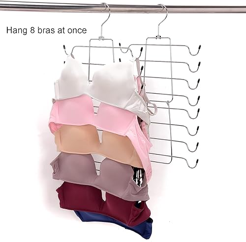 Miniatura 3 de Organizador de perchas, colgador superior y organizador de brasieres para armario, colgador de metal plegable que ahorra espacio, apartamento,