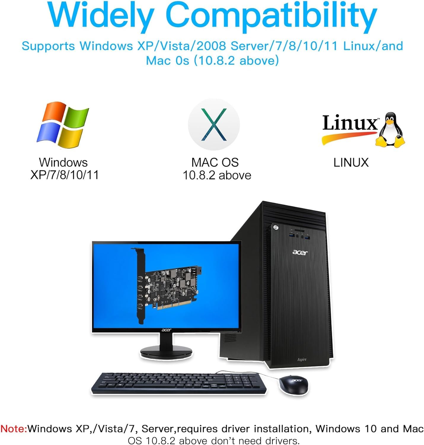 USB C PCIe Karte Wiederaufladbar, USB 3.2 Gen 2 10 Gbps 4 Type C Ports (2 * 45W+ 2 * 30W) für Windows 11/10/8/7 /Vista/XP