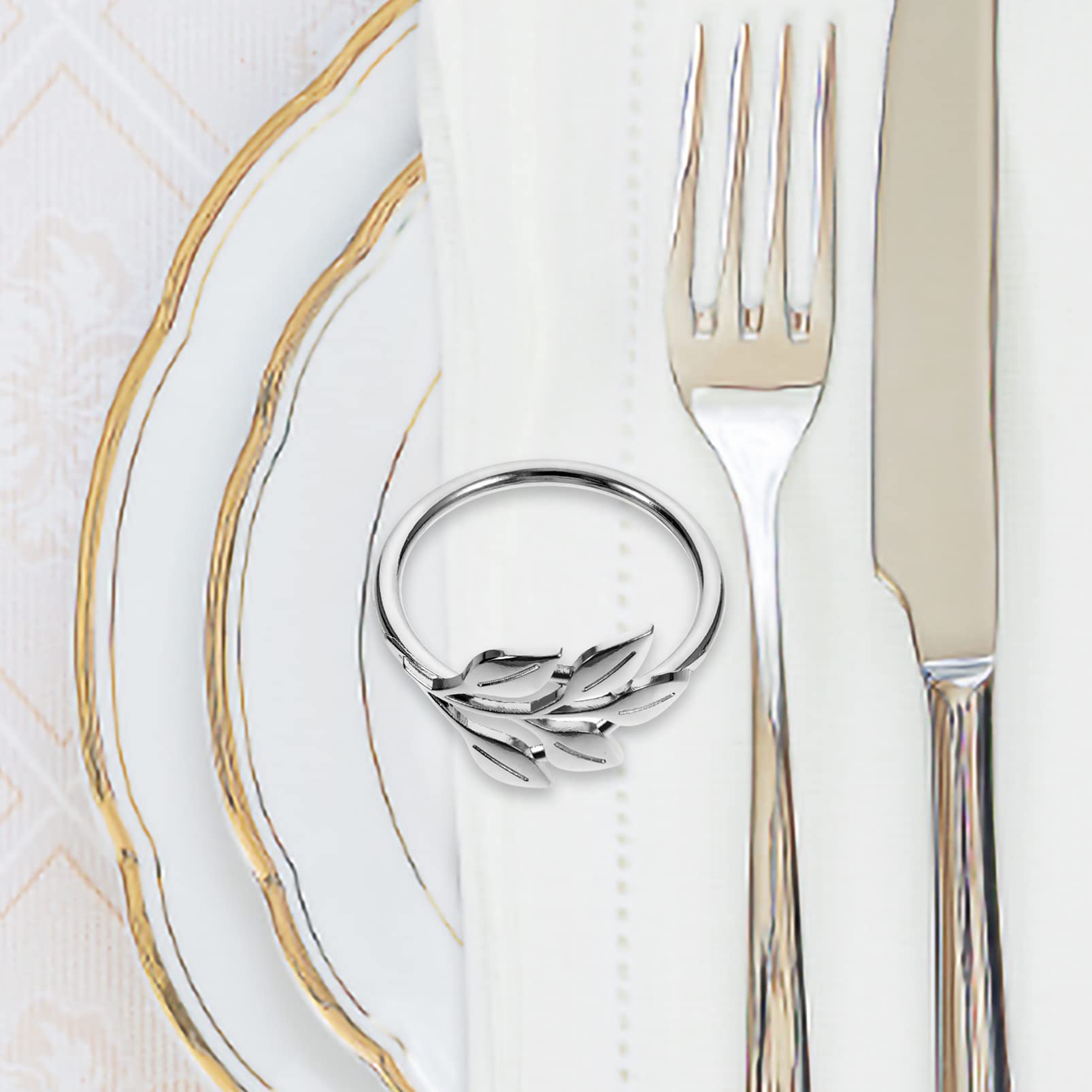 Mikinona 5 Sätze Teiliges Napkin Rings Aus Metall Mit Design Serviettenringe Für Tischdeko Festliche Dinner Hochzeiten Und Familienfeiern Langlebig Und Stilvoll 20 Stück * 5