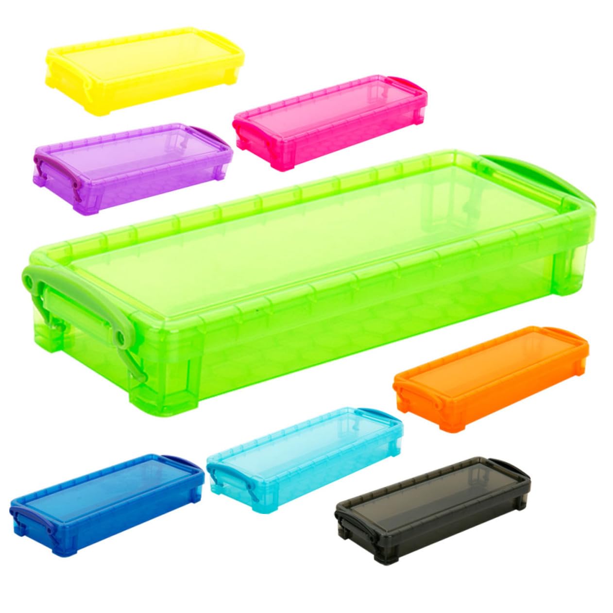 NUOBESTY Caja De Lápices De Plástico Organizador De Almacenamiento Diseño De Tapa