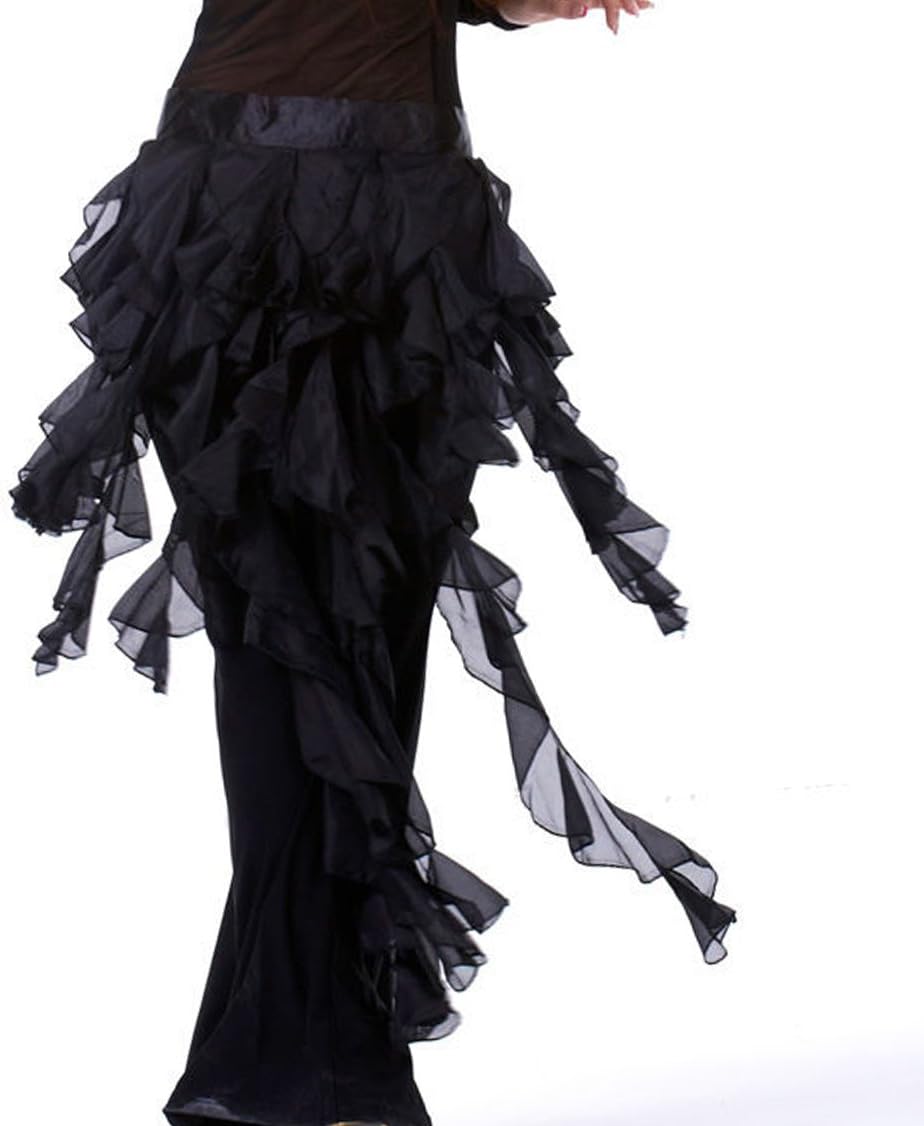MUNAFIE Women's Belly Dancing Chiffon Hip Scarves Skirt