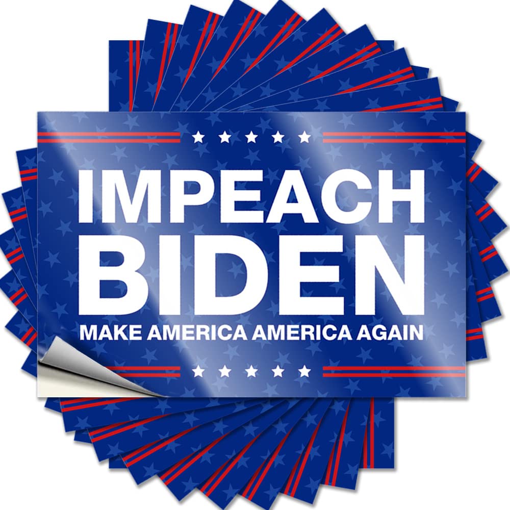 Fzfn Men's Colour Decal Sports Bar Decor Vinyl Sticker | Impeach Biden-Make America America Again Aesthetic For Summer Use(6X9cm)