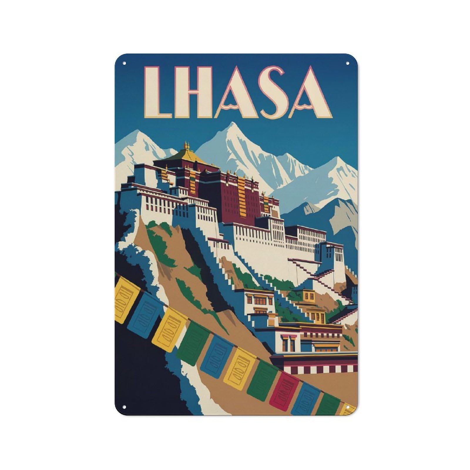 Cosy Lhasa Travel Metal Plaque 30x20cm, Kitchen Wall Decor for Kitchen, Cafe, Pantry Or Dining Room