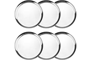 6-Piece Indian Plates: Premium Stainless Steel for All Dining Occasions