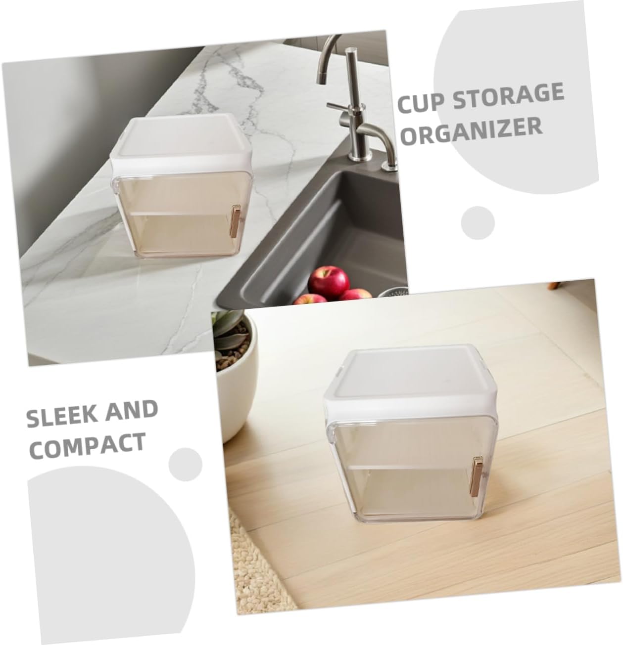 2-Tier Cup Storage Rack Dustproof Coffee Mug Holder Tray for Countertop Adjustable Draining Organizer for Tea Cups and Glasses 1-Piece Mug Display Shelf