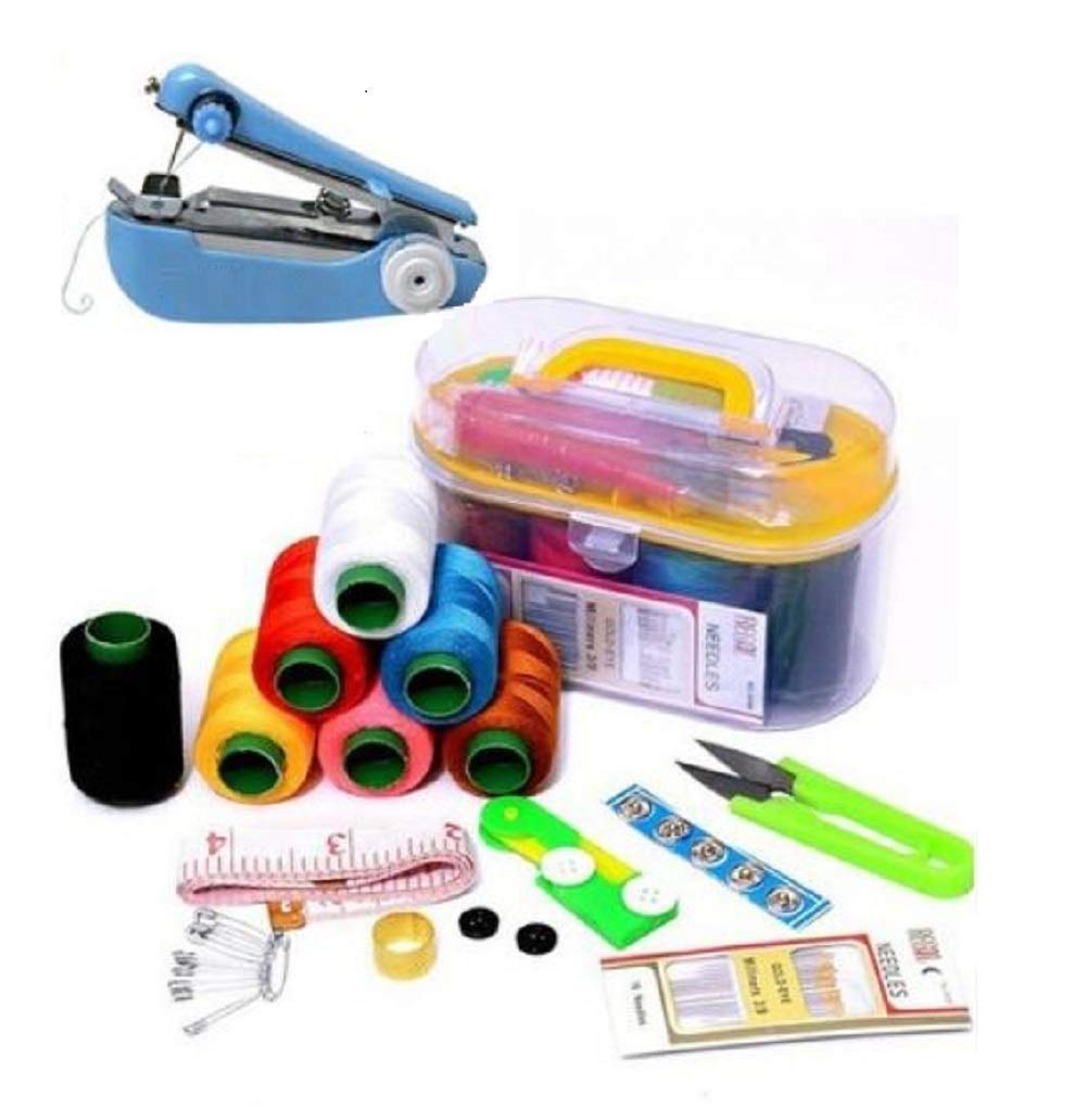 Home Sewing box for sewing machine Sewing Kit,Sewing Supplies Accessories,Mini Sewing Kits for Adults,Beginners,Emergency,Campers, Travel,Home, with Scissors,Thread,Needle