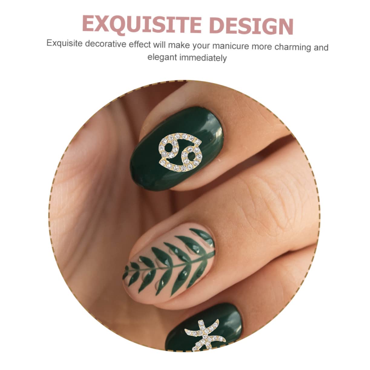 minkissy 4 Set di 12 Ciondoli per Nail Art con Strass Decorazioni per Unghie Ornamenti per Manicure per Donne Pezzi * 4