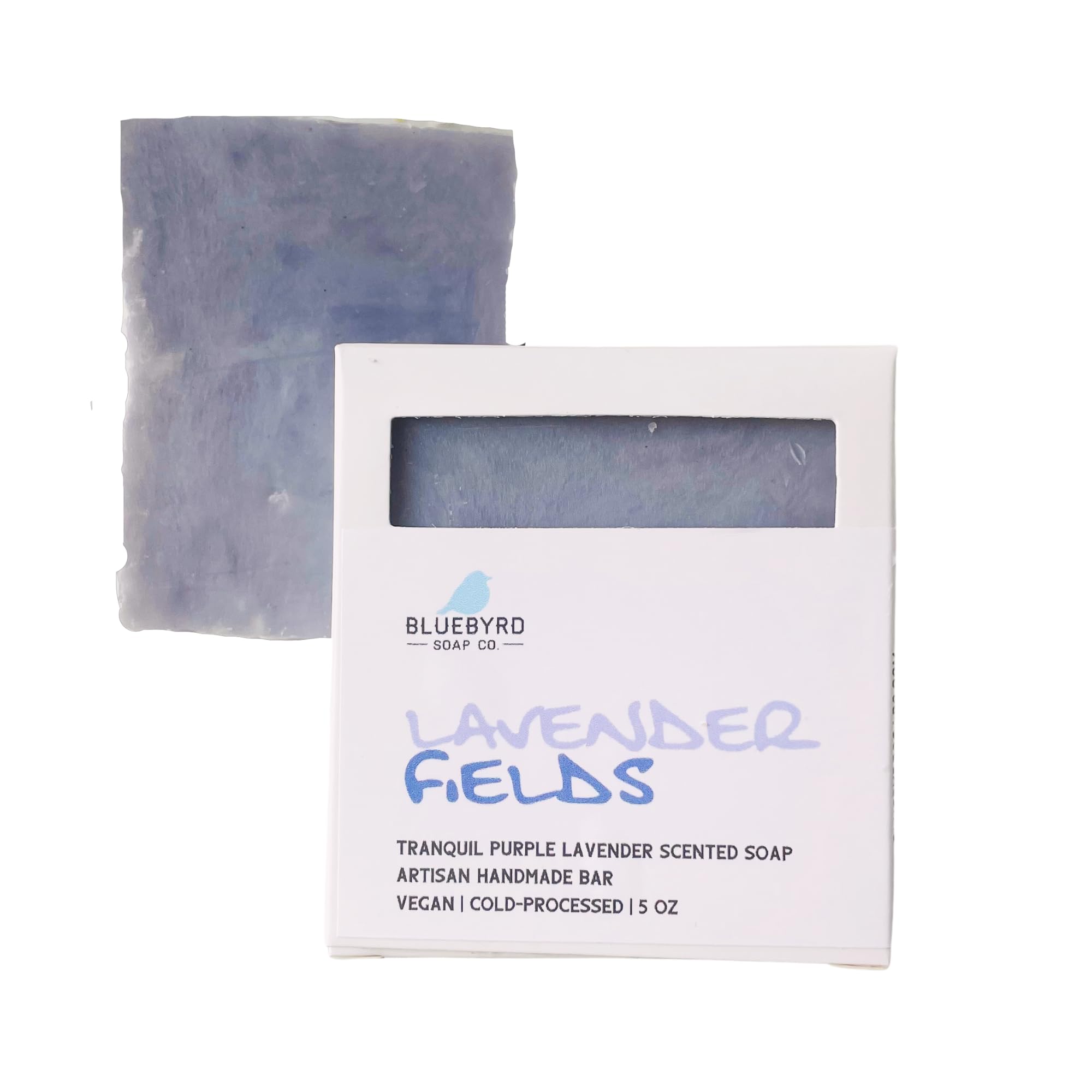 Bluebyrd Soap Co.Lavender Fields Bar Soap | Handmade Floral Soap Bars For Women | Natural Organic Ingredients | Vegan, Non-Gmo, Chemical Free Soap | 5oz (Lavender Field)