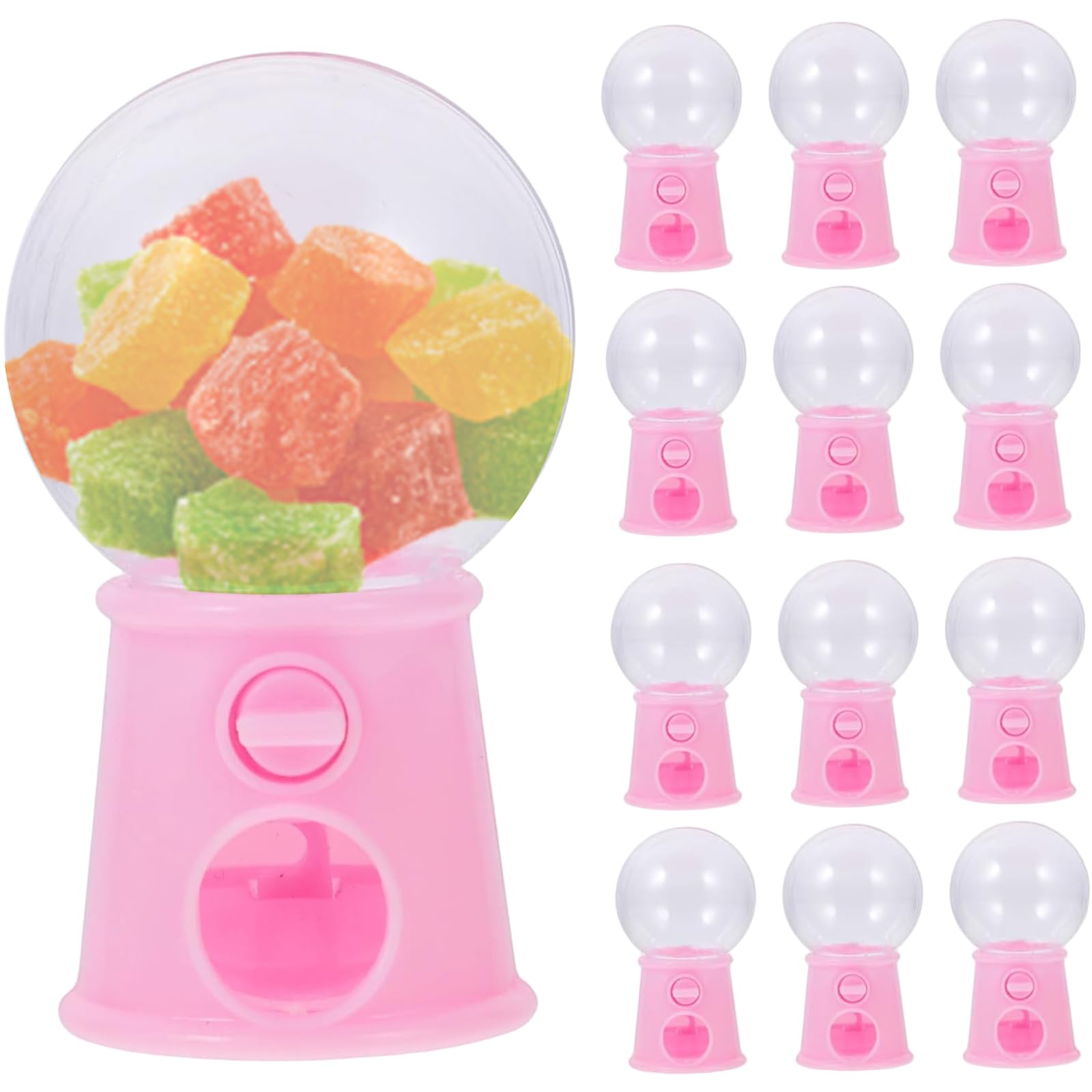 Uanqfegy Mini Gumball Machine - 12Pcs Creative Light Bulb Shape Mini Candy Dispenser, Piggy Bank Desktop Bubble Gum Toy for Home Party Favor 1.6x2.8in