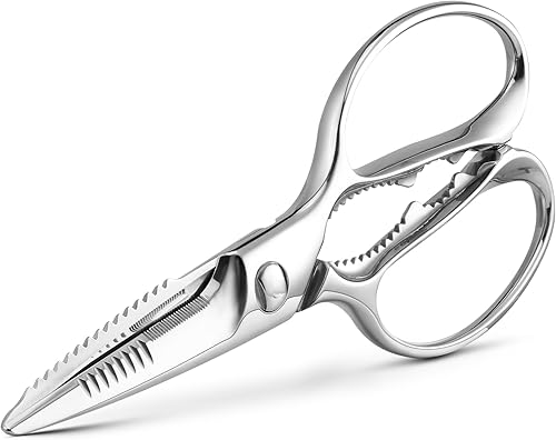 BALUCA Tijeras de cocina resistentes, tijeras de cocina para carne, pollo, pescado, aves, hierbas y pan, tijeras de cocina desmontables de acero