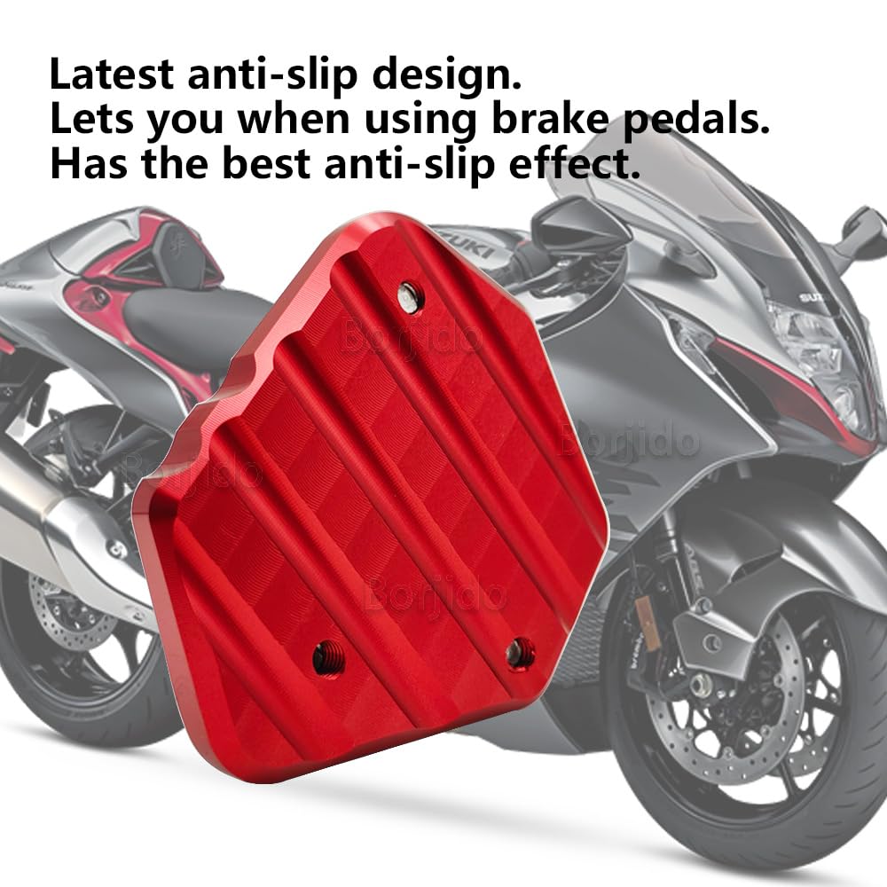 Kickstand Extension Plate For Hayabusa GSX1300R - CNC Aluminum Support Pad - View #3