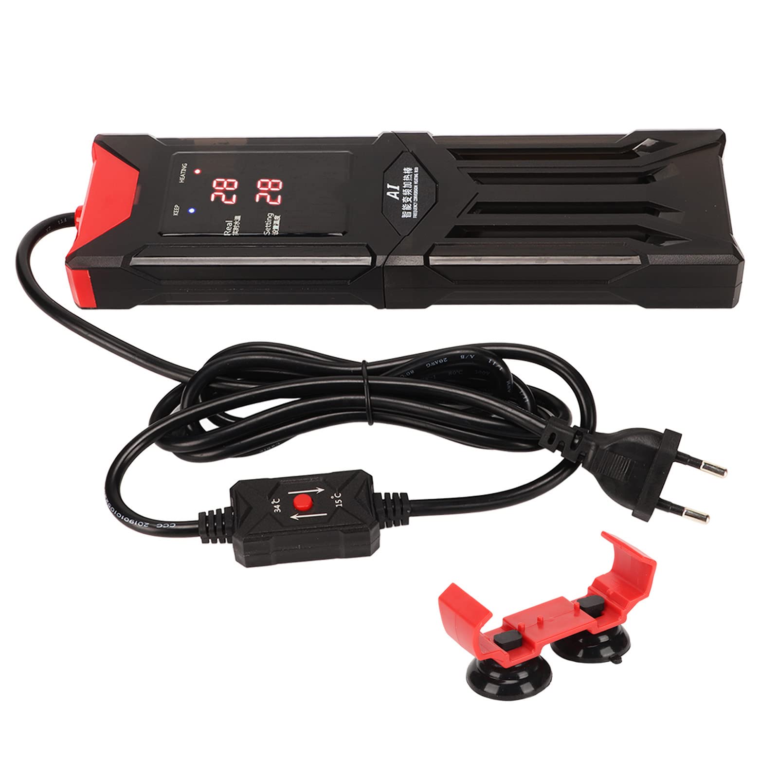 Airshi Aquarium-Heizstab, LED-Anzeige, Automatische Konstanttemperatur, Aquarium-Heizung, Abnehmbarer EU-Stecker, 220 V, für Süßwasser (13)