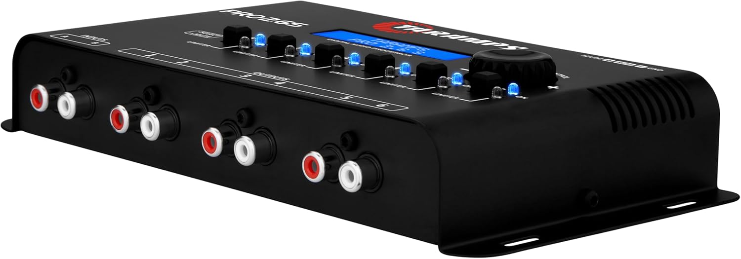 Taramp's Pro 2.6S Digital Signal Processor Equalizer 3-band Graphic Equalization 6 Channels 18K Ohms(RCA) Output Impedance 47 Ohms Limiter Adjustable Car Audio System