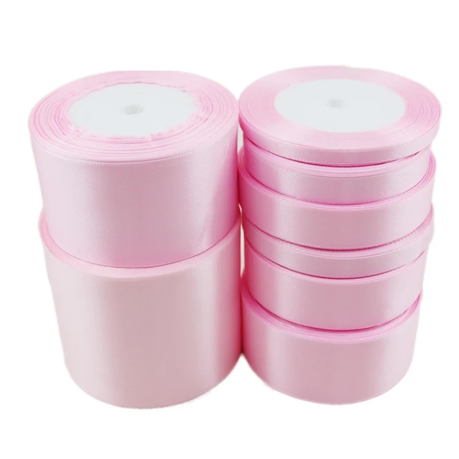 Satinband Rosa Satinband in Mehreren Größen for einseitige Geschenkverpackungen, Weihnachtsbänder FüR Geschenkverpacken