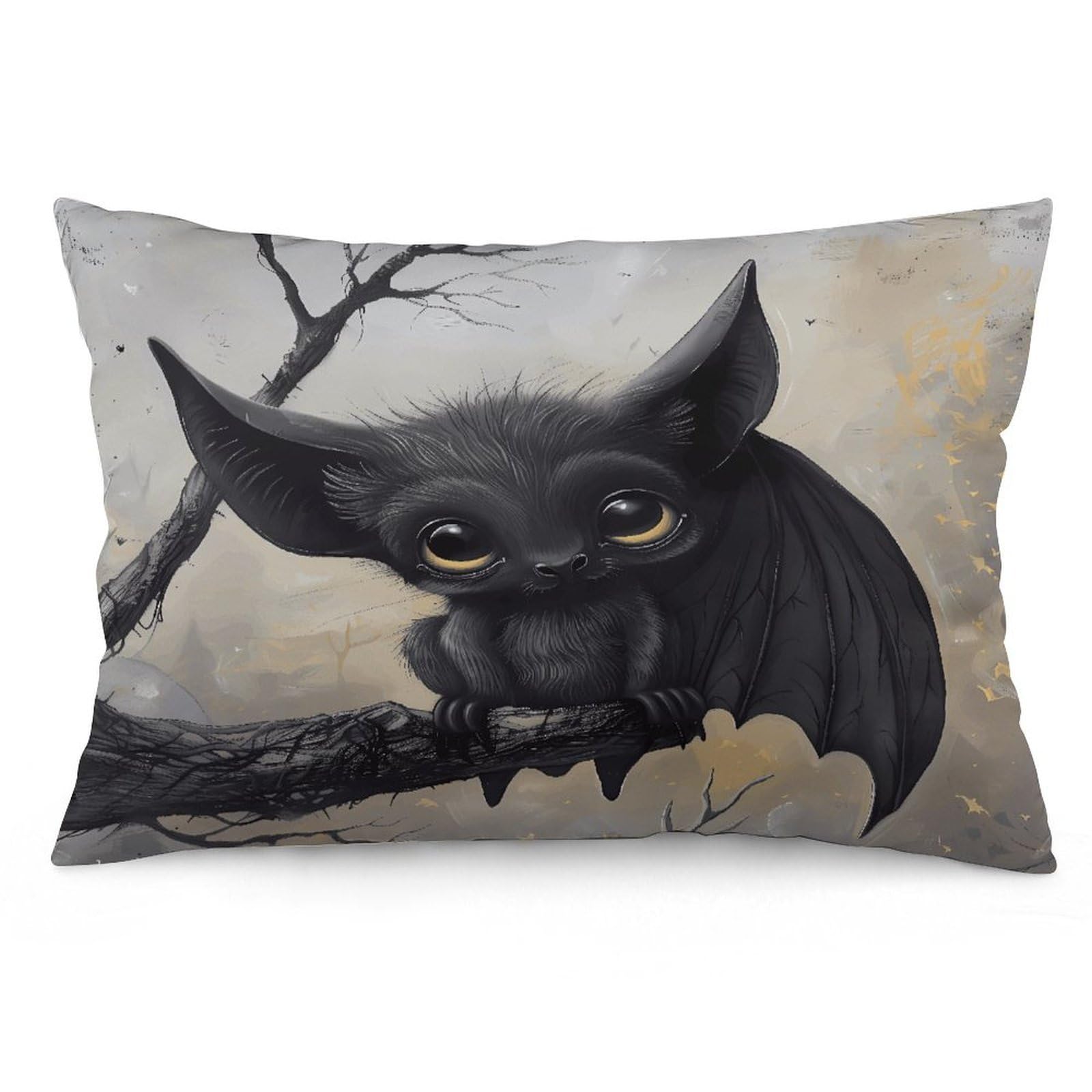 Bat Throw Pillow Cover Soft Pillow Case Decorative Lumbar Pillow Cover Cozy Throw Pillowcase Polyester Rectangular Cushion Case Decor for Couch Sofa Bed