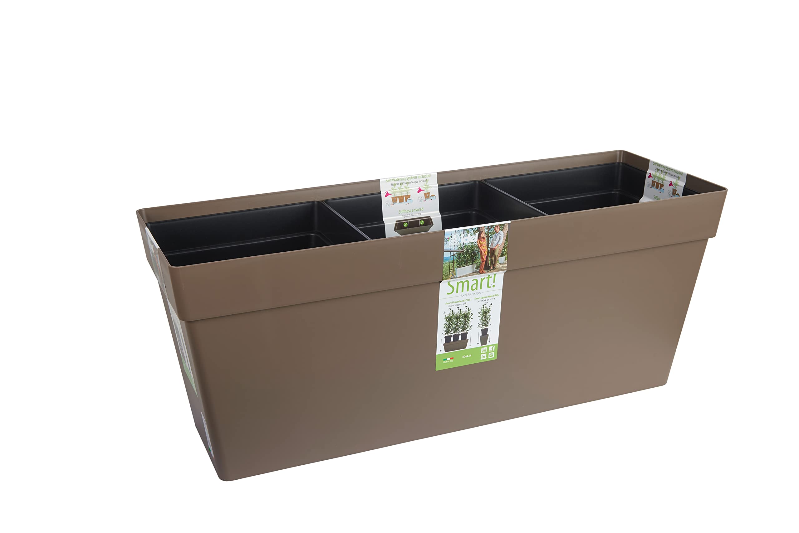 Kentis - Vasi Rettangolari Autoirriganti da Esterno e Interno 85x30 cm - Colori a Scelta - Fioriera da Balcone - Vaso per Piante e Fiori